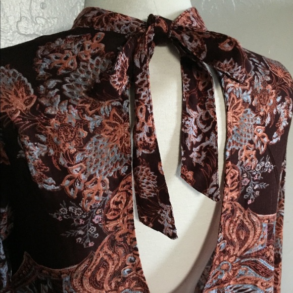 NEW!  Free People 'Lady Luck' tunic-burgundy combo - Picture 6 of 7